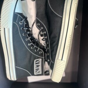 Valentino Garavani Black & White High-Top Canvas Sneakers